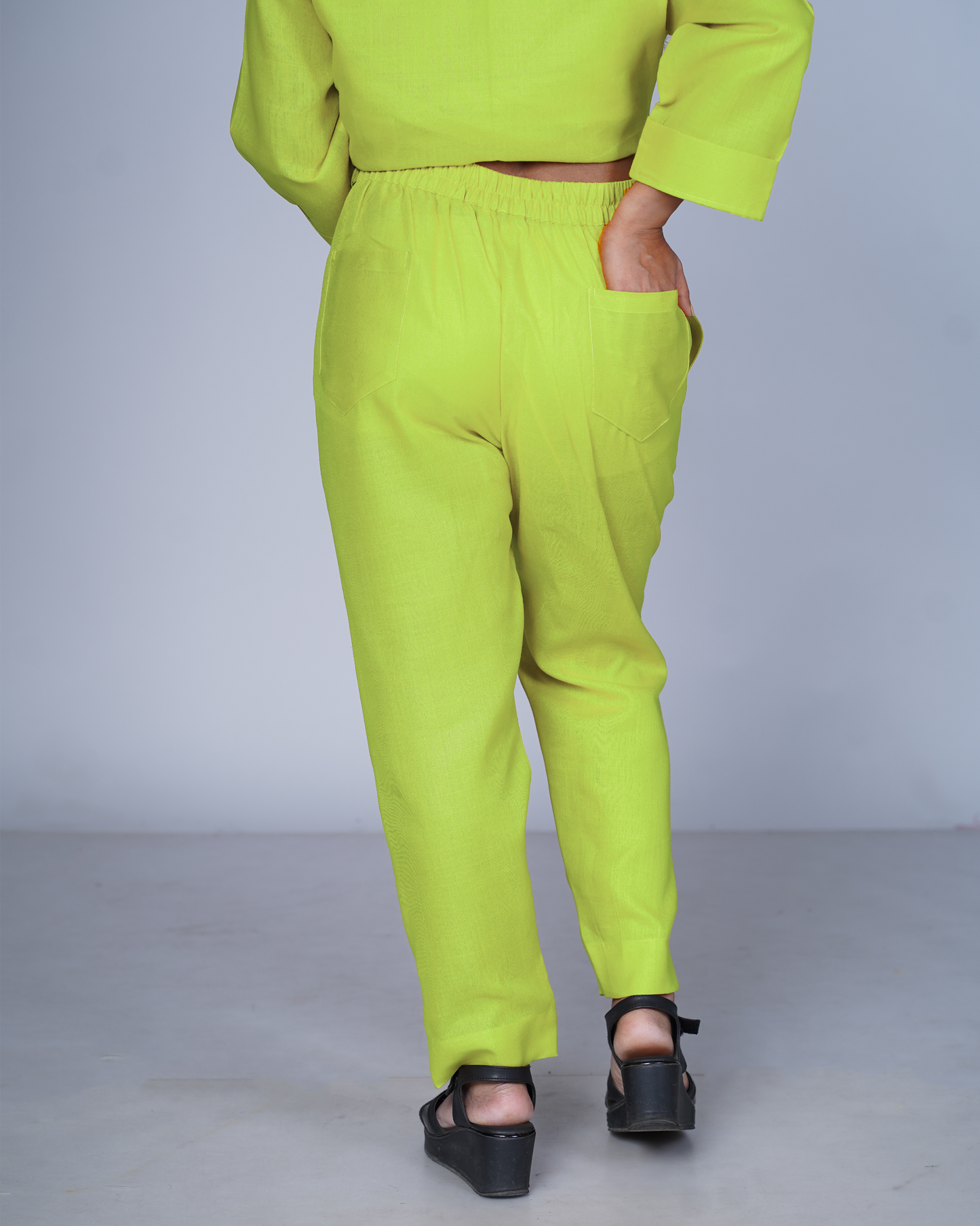 Side zip pants (Lime)