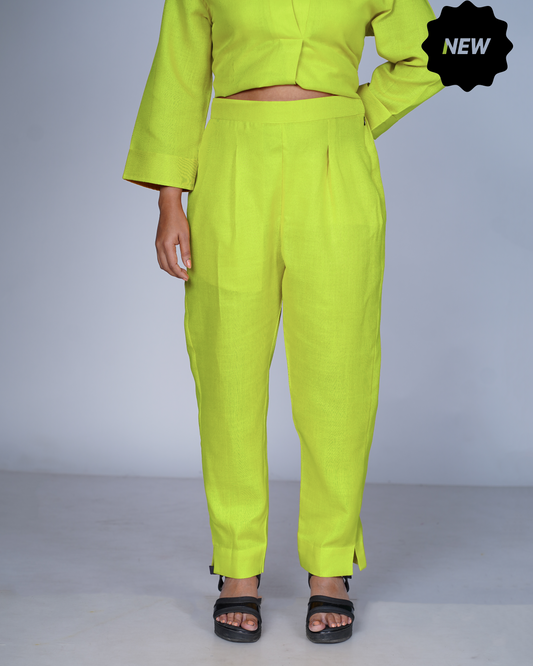Side zip pants (Lime)