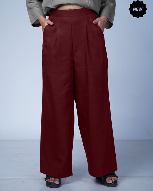 Trouser Palazzo Style (Wine)