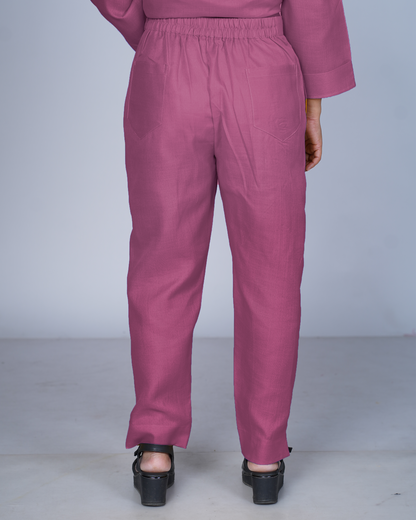 Side zip pants (Rose Pink)