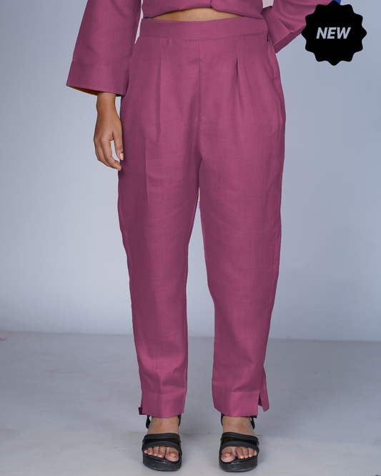 Side zip pants (Rose Pink)