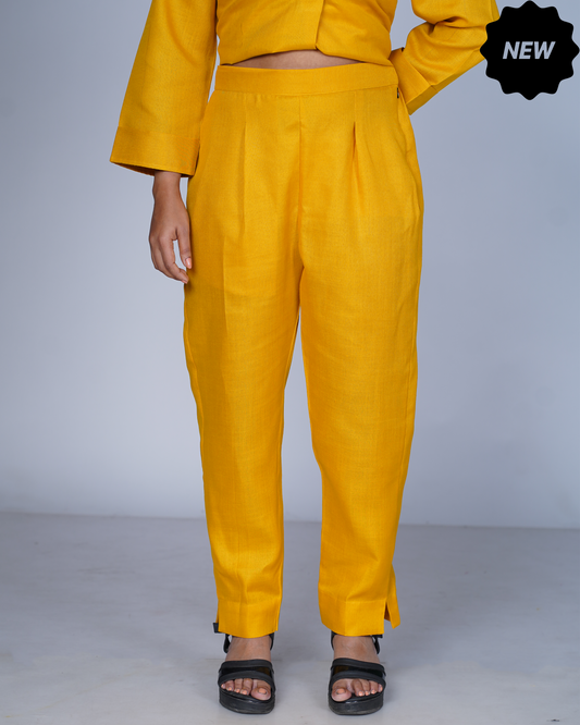 Side zip pants (Mustard)