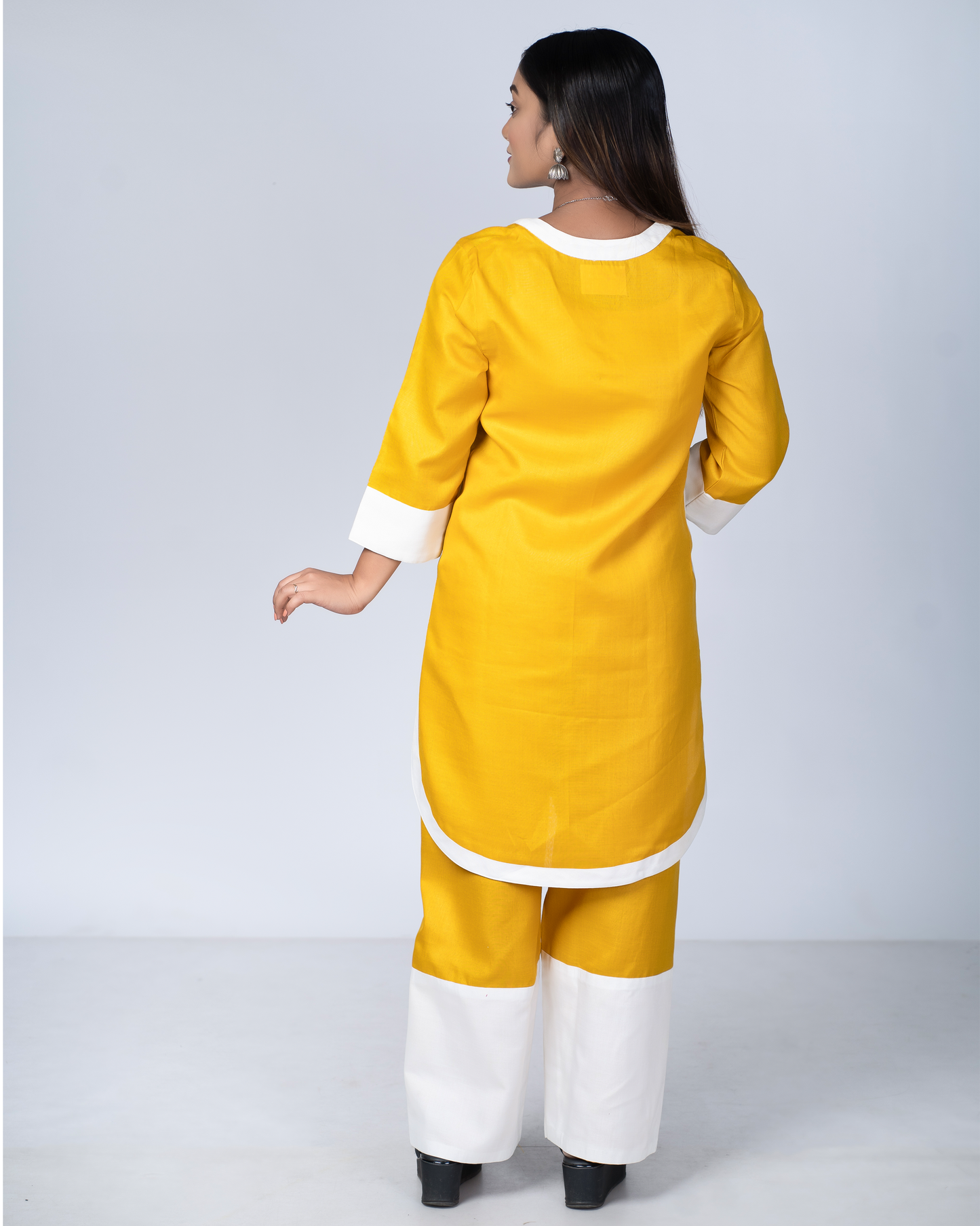 Rangmilap Co-ord Set(Mustard and White)