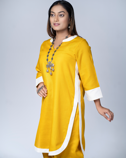 Rangmilap Co-ord Set(Mustard and White)