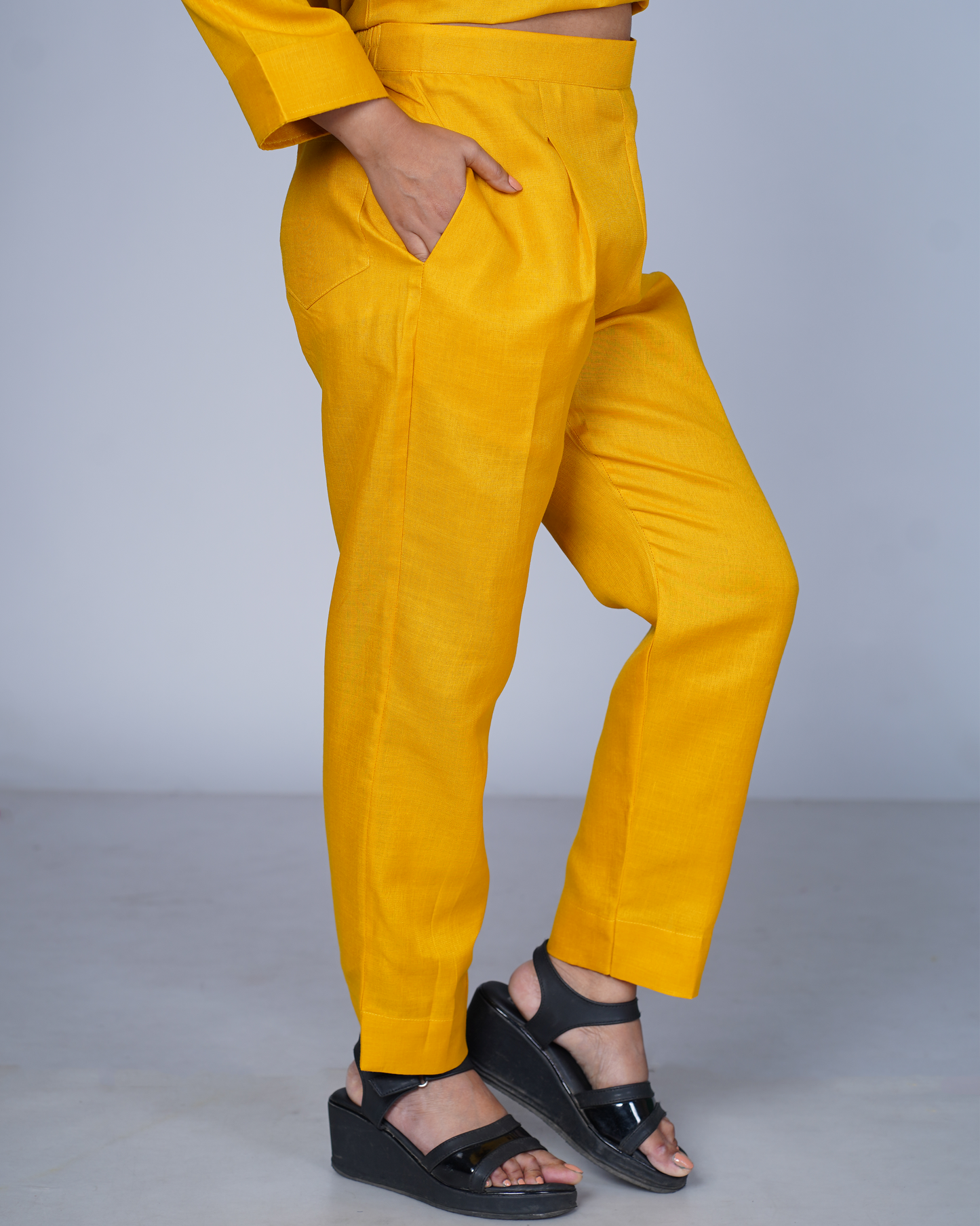 Side zip pants (Mustard)