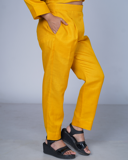 Side zip pants (Mustard)