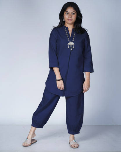 Navy Blue Utsavi Co-ord Set