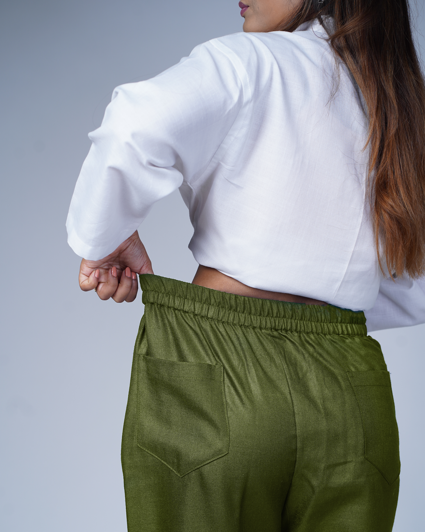 Side zip pants (olive)