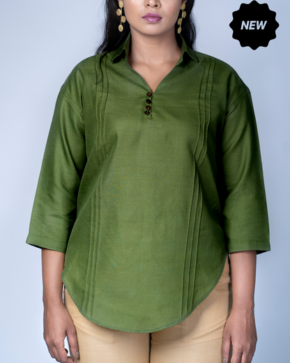 Leher Kurta (Olive)