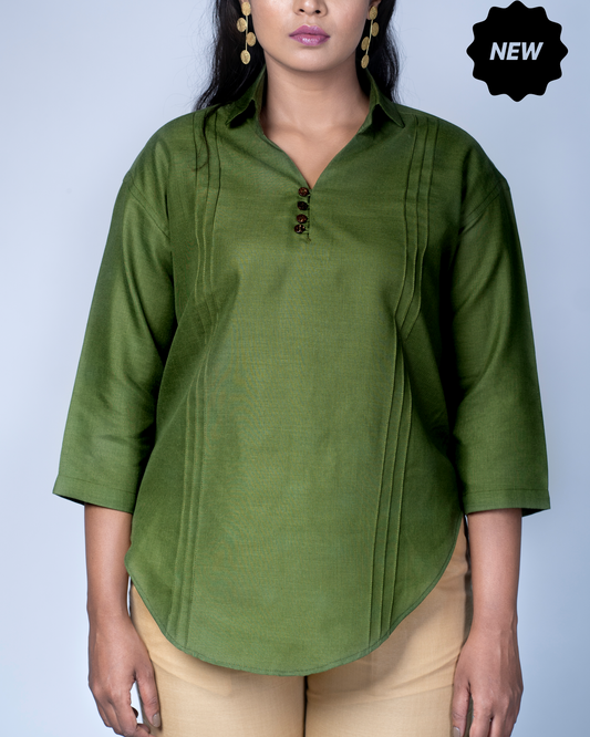 Leher Kurta (Olive)