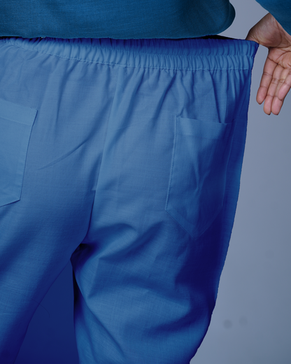 Side zip pants (Stone Blue)