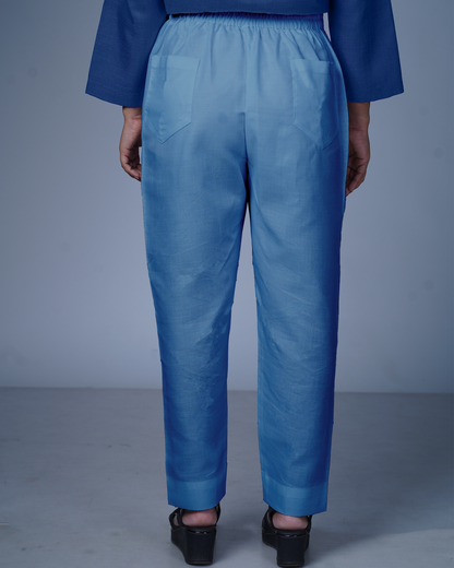 Side zip pants (Stone Blue)