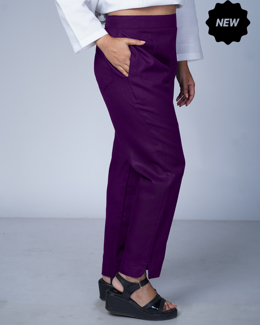 Side zip pants (Purple)