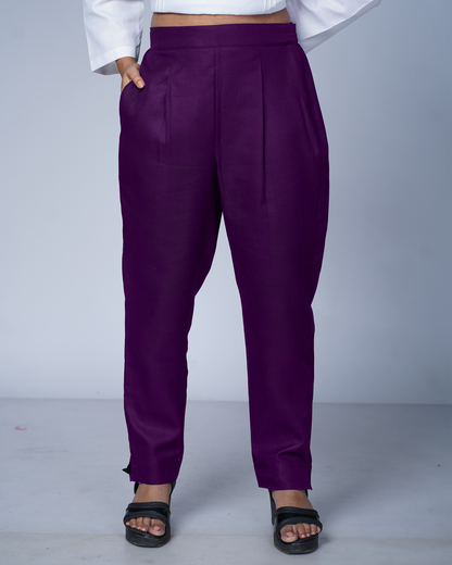 Side zip pants (Purple)