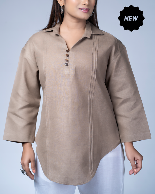 Leher Kurta (smoky brown)