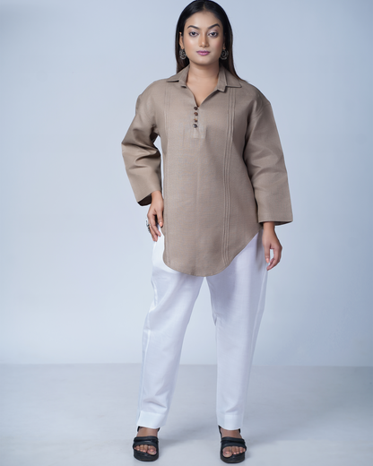 Leher Kurta (smoky brown)