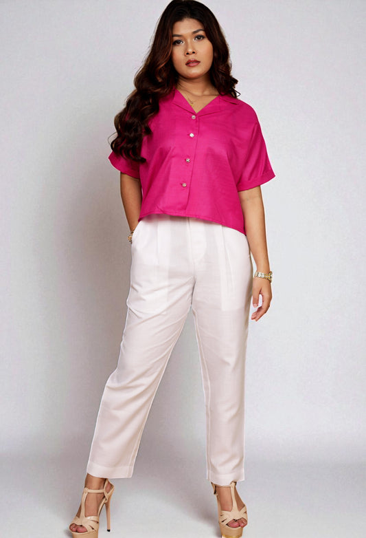 BoxyCharm Co-ord 2pc set (Hot Pink & White)