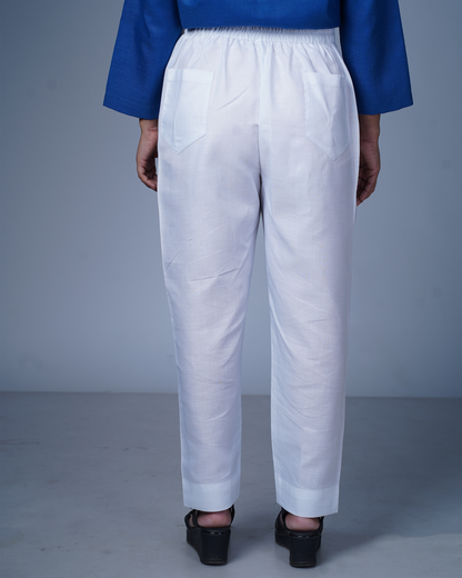 Side zip pants (White)