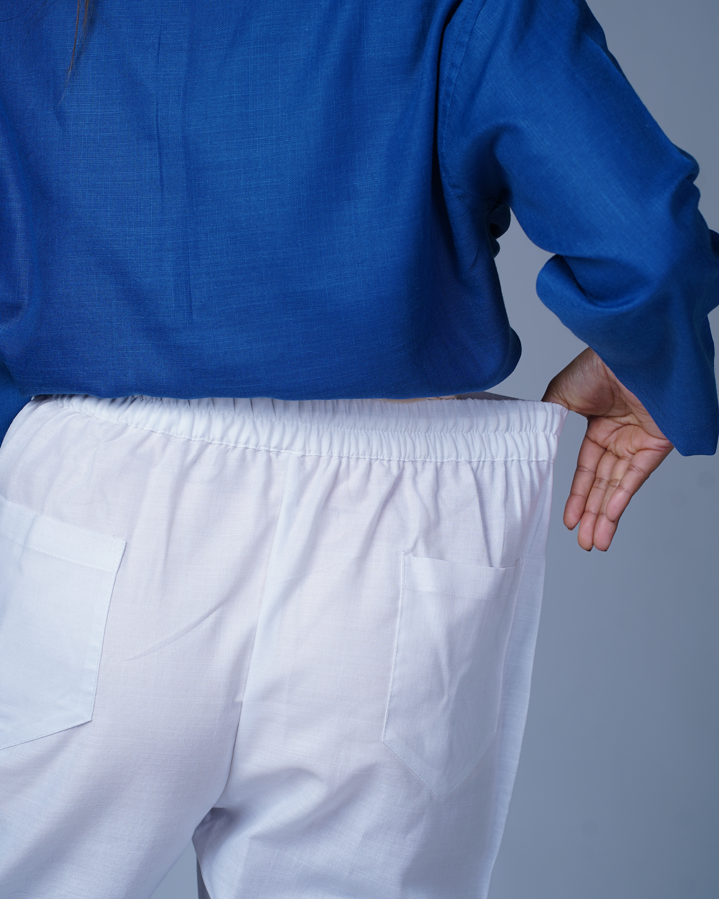 Side zip pants (White)