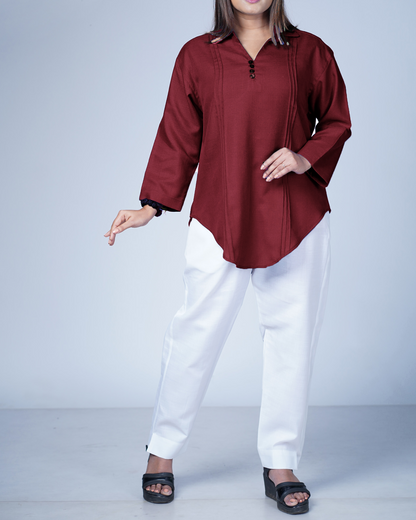 Leher Kurta (Wine)