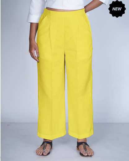 Trouser Palazzo Style (Pastel Yellow )