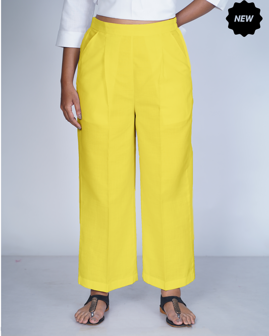 Trouser Palazzo Style (Pastel Yellow )