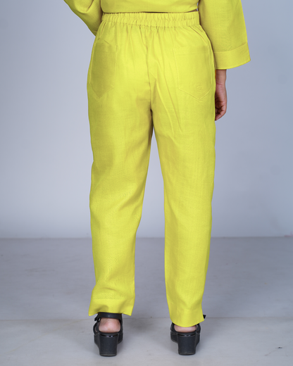 Side zip pants (Pastel Yellow)
