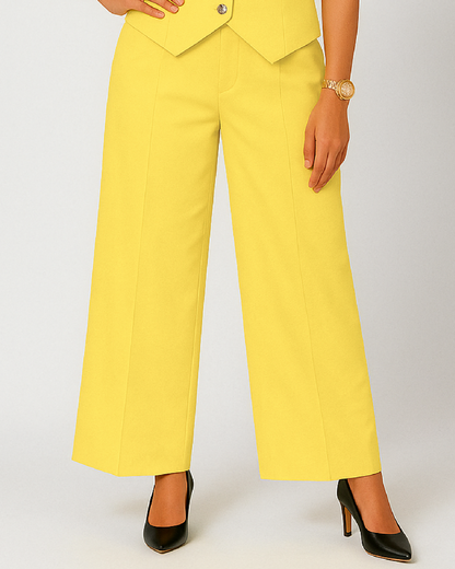 Waistcoat & Plazzo 2pc Set (Pastel Yellow)