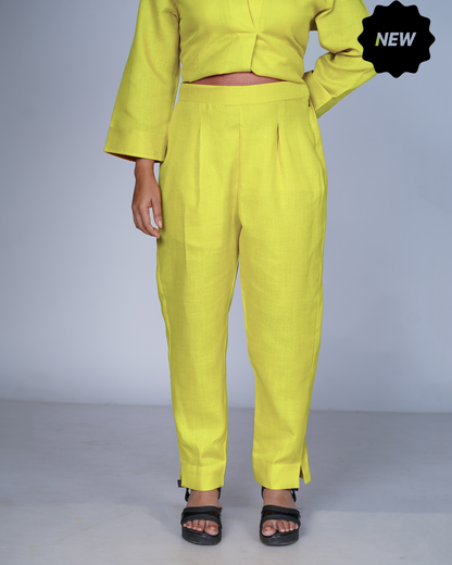 Side zip pants (Pastel Yellow)